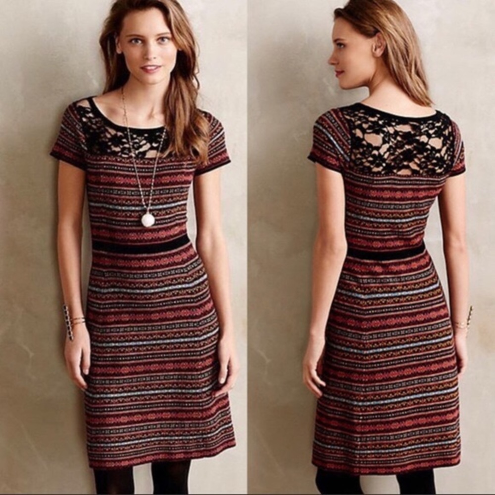 Anthro Sparrow Fair Isle Sweater Dress